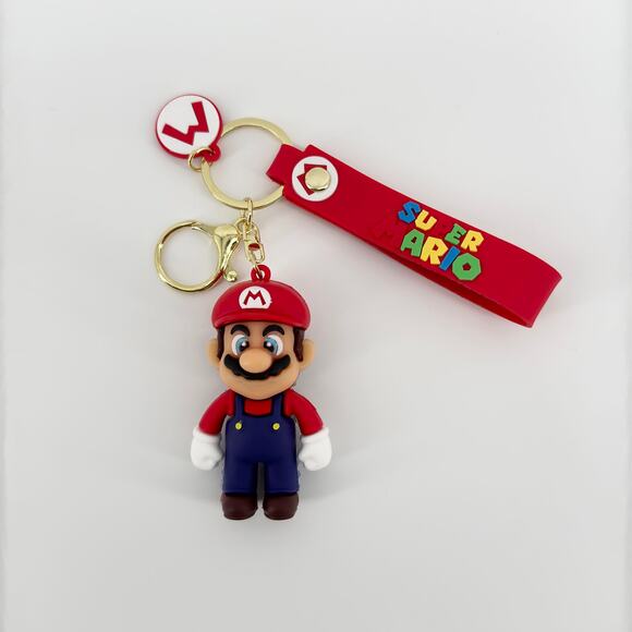 Super Mario Keychain with Figure and Strap | Cute Nintendo Mario Key Holder Gift - Picture 1 of 8